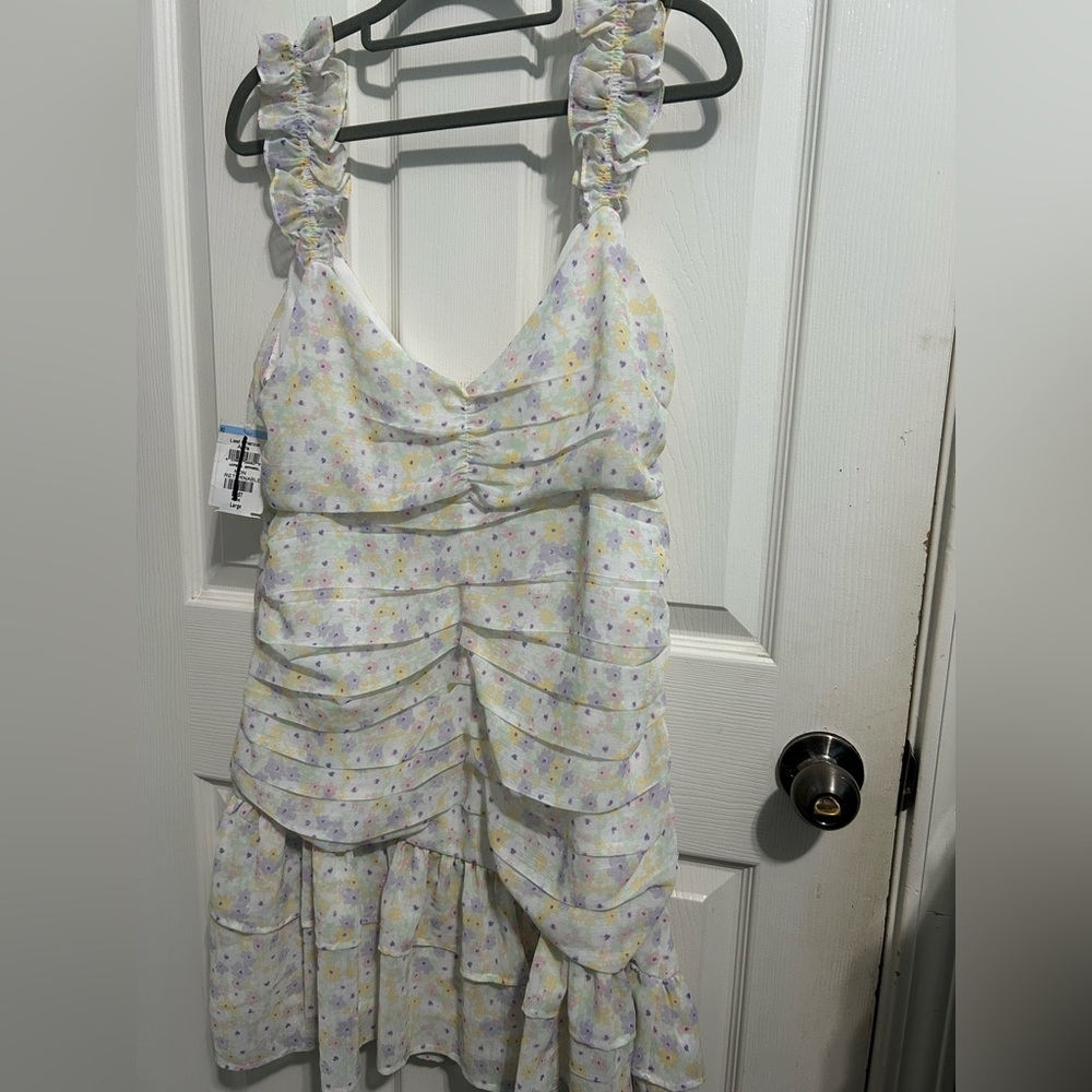 ELODIE Large Floral Ruffled Sundress